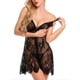 thumbnail image 4 of Lencería De Encaje Para Mujer Camisón Sexy Babydoll Patrón De Bordado Camisón Con Cuello En V Profundo, 4 of 8