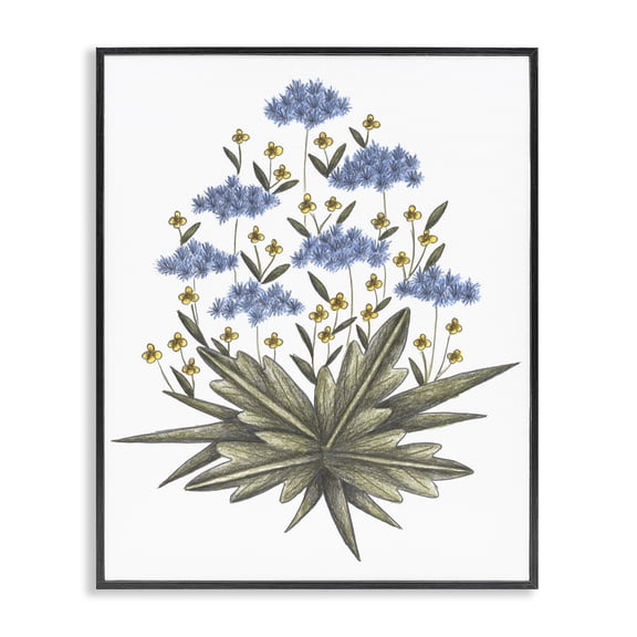 Where Wild Flowers Bloom Black Framed Giclee Art, design by Cecilia Battaini