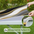 thumbnail image 6 of Black White Gold Wave Marble Square Fitted Tablecloth with Elastic Edge,Square Table Cover,Washable Elastic Table Cover for Home Kitchen Party Decor 36"x36", 6 of 6