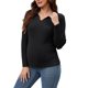 thumbnail image 4 of INSPIRAR CHIC Blusas de Maternidad para Mujeres Suéter de Manga Larga Cuello Caído V Tunic Ropa de Embarazo 2XL Negro, 4 of 5