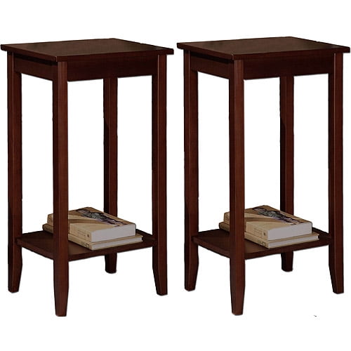 Rosewood Coffee Brown Tall End Tables, Tall End Table Decor