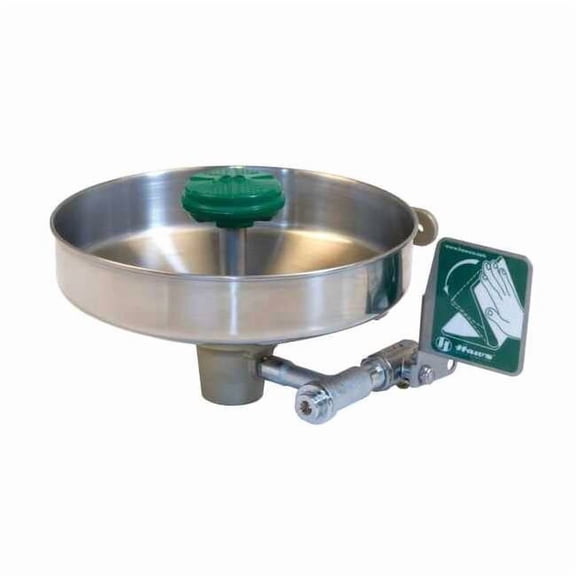 Plumbed Eyewash, Wall Mount, Plumbed, 14 1/12 in H., 14 3/4 in W