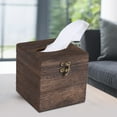 thumbnail image 2 of Mightlink Retro Wooden Tissue Box Cover, Vintage Napkin Holder Pumping Paper Case Dispenser, Decorative Facial Tissue Box Holder for Home Office Restaurant Car - 1PC, 2 of 6