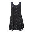 thumbnail image 1 of Vestido George para Mujer Corte Amplio Cuello Redondo Botones Sin Manga Flores Negro Talla M, 1 of 4
