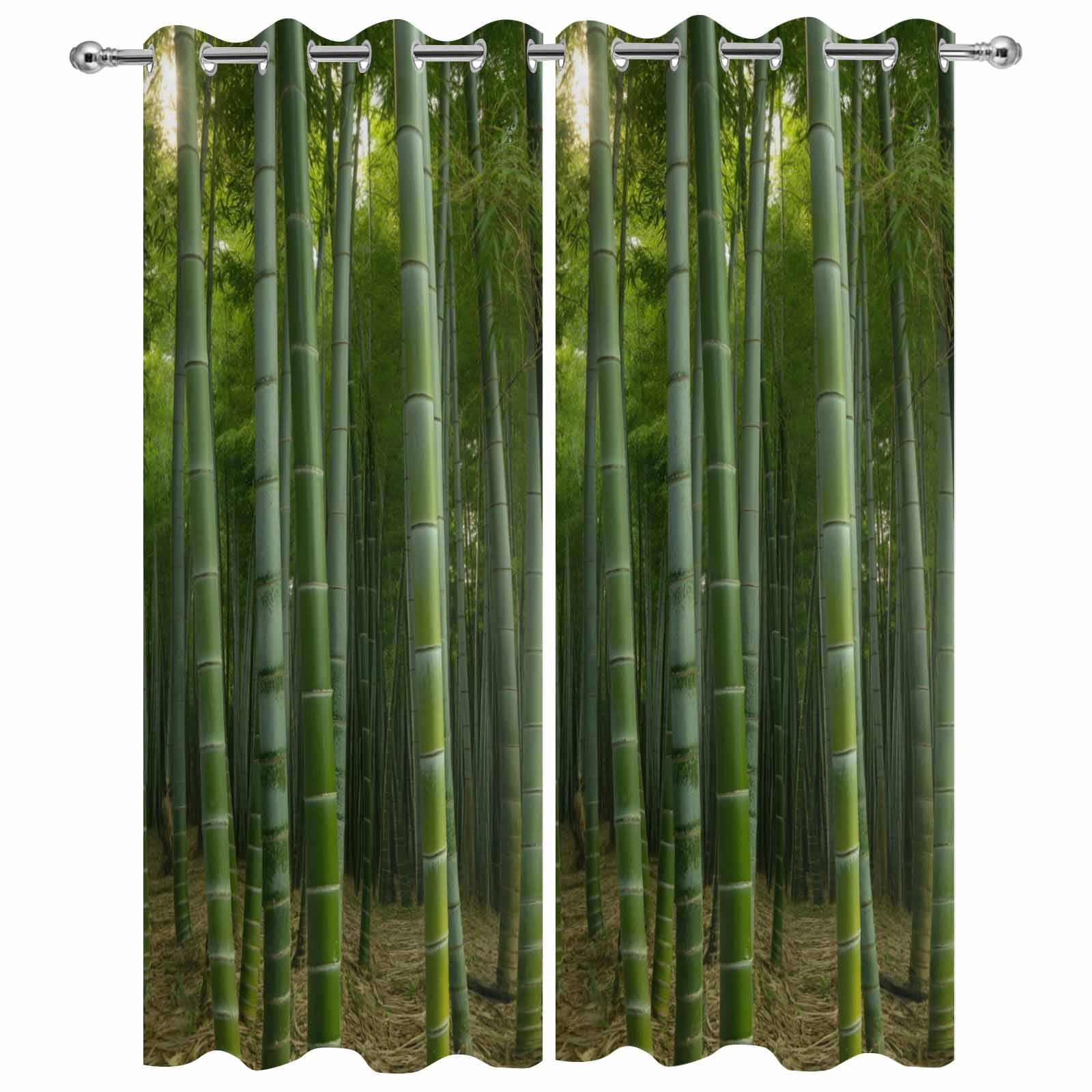 Outdoor Curtains for Patio Waterproof, Green Plants Outdoor Privacy Panels Grommet, Forest Natural Landscape Botanical Blackout Outside Curtains for Porch/Cabana/Pergola/Gazebo 54"x95", 2 Panels