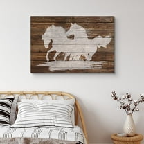 PixonSign Canvas Print Wall Art Wood Panel Style Two Horses Galloping Animals Wildlife Illustrations Modern Art Contemporary Portrait Relax/Calm Multicolor Warm for Living Room, Bedroom - 16"x24"