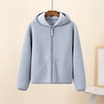 thumbnail image 2 of CHGBMOK Women Sherpa Fleece Hooded Jacket Full Zip Up Long Sleeve Cropped Outerwear Loose Fit Casual Warm Coat, 2 of 7
