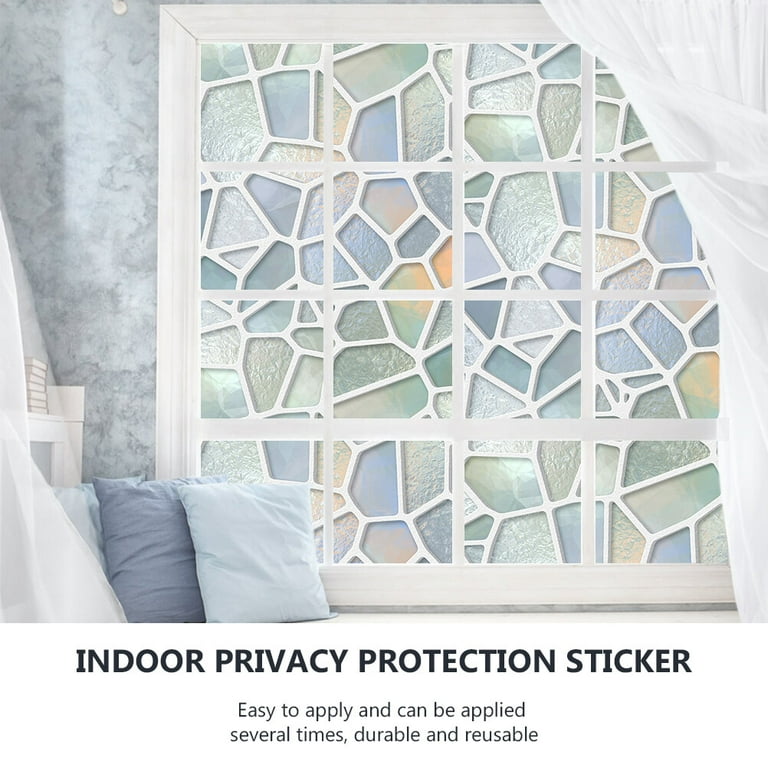 Office Door Privacy Sticker Glass Sticker Window Film，Frozen Lake in  Nature，UV Blocking Heat Control Privacy Glass Stickers 17.7 W x 35.4 L  inches