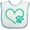 White and Blue, variant on Inktastic Teal Heart With Paw Print Boys or Girls Baby Bib