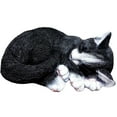thumbnail image 1 of Estatua de gato durmiente en miniatura Zulema resina negro, 1 of 7