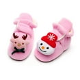 thumbnail image 4 of XIMIN Toddler Girls Boys First Walkers Slippers with Gripper Soles Christmas Santa Claus Kids Baby Cozy Plush Fleece Booties Slip-On Keep Winter Warm Shoes, 4 of 7