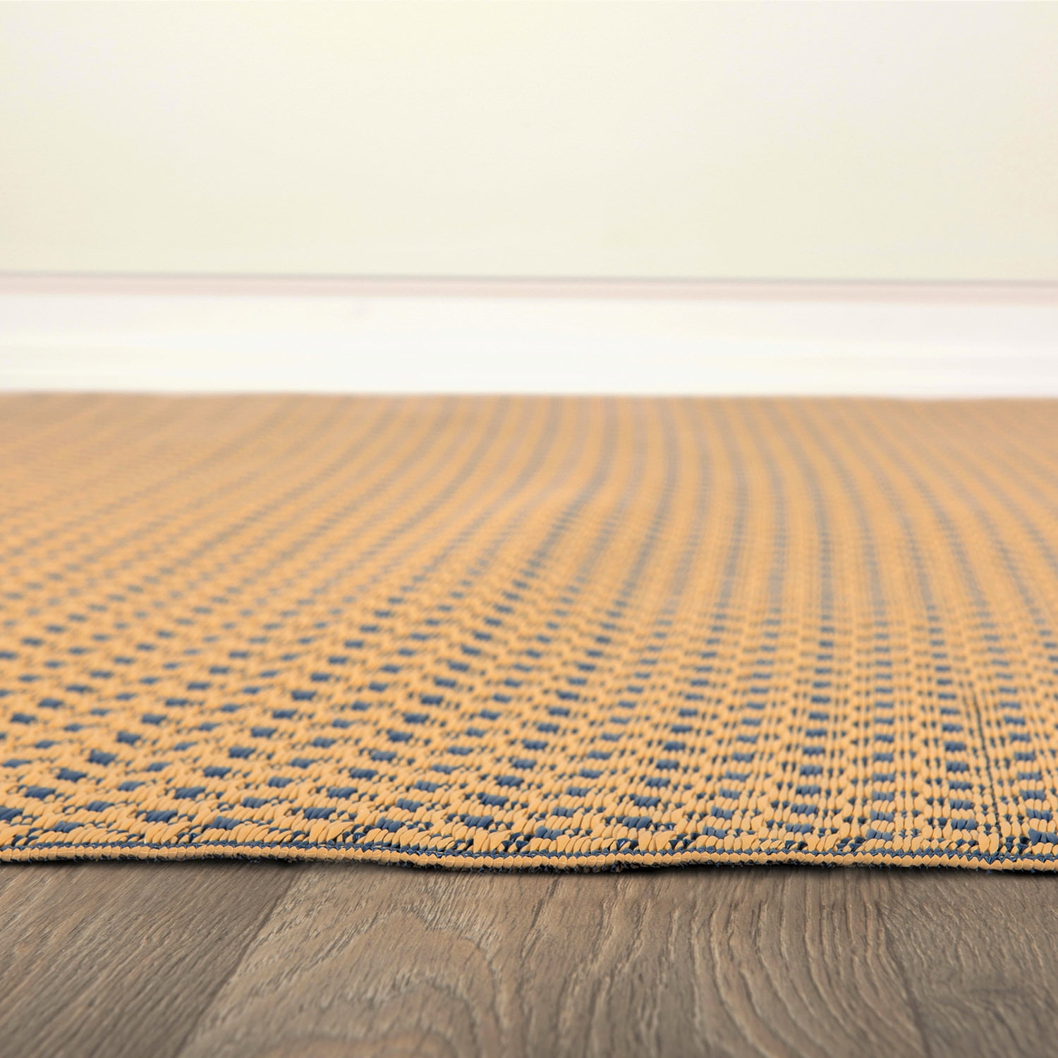 World Rug Gallery Contemporay Solid Reversible Plastic Indoor and Outdoor Picnic Mat, Camping Rug, RV Rug - NAVY 5' X 7'
