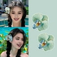 thumbnail image 6 of Xinwanna Phalaenopsis Flower Hair Clip Faux Silk Flower Design Hairpin Back Head Hair Claw Lightweight Stylish Accessory (Purple), 6 of 13