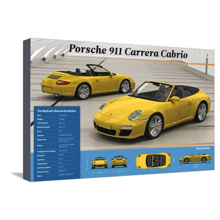 - Porsche 911 Carrera Cabrio. Stretched Canvas Print Wall Art