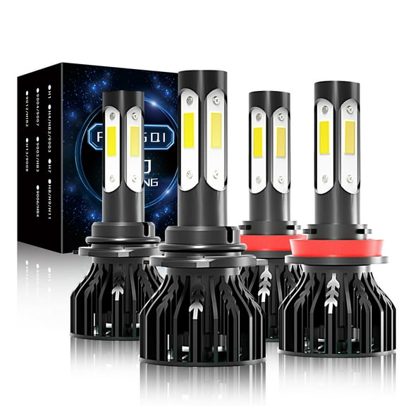 9005 H11 LED Headlight Bulbs High Low Beam Super Bright 6000K White 4pcs,k9