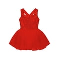 thumbnail image 3 of Yeahdor Robe Tutu de Ballet à Sequins pour Filles Costume de Princesse Danse de Salon Rouge 6, 3 of 5