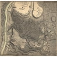 thumbnail image 2 of Vintage Maps 15x15 Black Modern Framed Museum Art Print Titled - Bemus Heights Near Hudson River 1777, 2 of 4