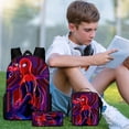 thumbnail image 5 of 3Pcs Spider Vibrant Printed Backpack Set with Lunch Organizer and Pencil Storage Case for School Travel Daily Use Superhero Hero Web Pattern Print #13, 5 of 5