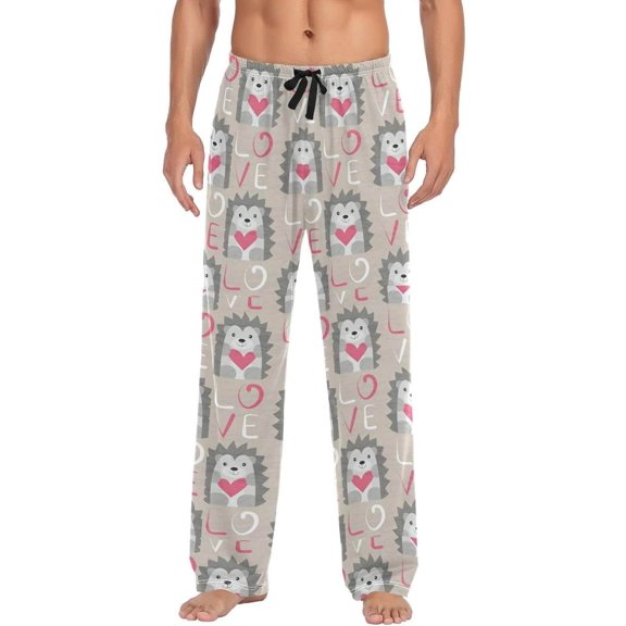 GZHJMY Hedgehog Pajama Pants for Men, Lounge Pants Lightweight Men Pajama Bottoms with Drawstring Pockets, Christmas New Year Birthday Gifts, Medium
