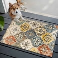 thumbnail image 4 of Vintage Boho Large Area Rugs for Bedroom Living Room, Soft Non Slip Carpet Bedside Rug, Chic Farmhouse Neutral Morocco Geometric Rectangular Floor Cover Kitchen Accent Rug 2'x3' for Office, 4 of 9