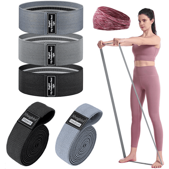 6 Shegbbf Fabric Long Resistance Bands Set, Pull Up Assistance Bands Loop Exercise Bands for Working Out Cloth Stretch Full Body Workout Bands for Women/Men