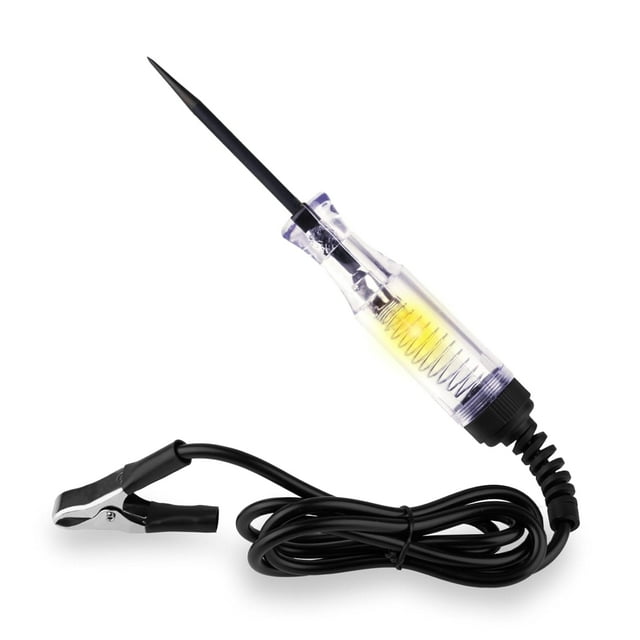 Test Light Automotive, 6-24V DC Voltage Tester, Circuit Tester with Alligator Clip and Long Steel Probe, Professional Electrical Tester Pen for Car Truck RV