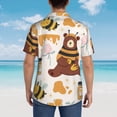 thumbnail image 3 of Lsque Cute Bee Honey Jar Hive Bear pattern Hawaiian Shirt for Men, Unisex Summer Beach Casual Short Sleeve Button Down Shirts-X-Large, 3 of 9