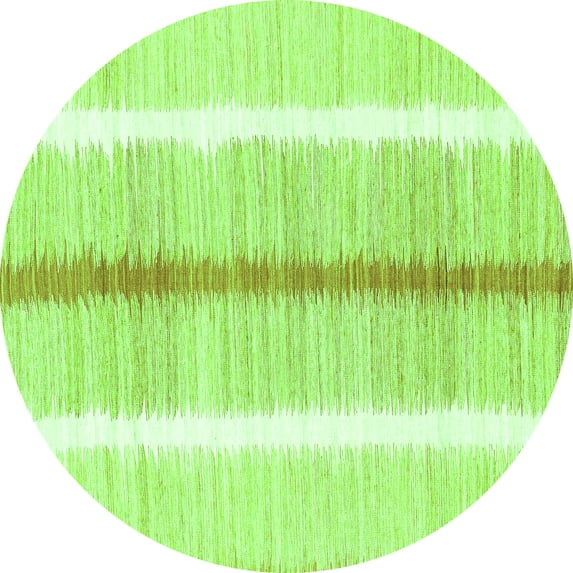 Ahgly Company Indoor Round Abstract Green Modern Area Rugs, 3' Round