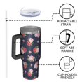 thumbnail image 4 of 40oz Pioneer Flower Floral Print Pattern Insulated Tumbler with Handle, BPA-Free Leak Proof Lid and Straws, Double Wall Vacuum, Hot 12h/Cold 34h, 4 of 6