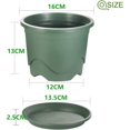 thumbnail image 2 of 5 Pieces Plastic Flower Pots, 16cm Thicken Flower Pot Root Control Seedling Planter Nursery Garden Decorative Plant Container (Green), 2 of 5