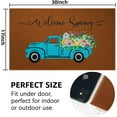 thumbnail image 3 of Spring Floral Decorative Welcome Door Mat Colorful Flowers Truck Indoor Outdoor Non-Slip Summer Doormat Home Entryway Farmhouse Decor Front Door Mat for Outside Porch Entrance, 30" x 17", Brown Rug, 3 of 6