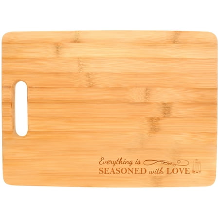 

ThisWear Everything Seasoned With Love Kitchen Decor Cooking Quote Big Rectangle Bamboo Cutting Board