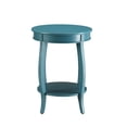 thumbnail image 3 of Gzxs Round End Table, 2-Tier Circle Sofa Side Table with Storage, Rustic Wood Nightstand Bedside Table for Living Room, Bedroom, Office (Teal, 18"Dia x 24"H), 3 of 6