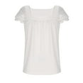 thumbnail image 5 of Mgmyaa Girl's Blouses Casual Round Neck Short Sleeve Top Summer Flutter Sleeve T-shirt, 5 of 7