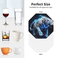 thumbnail image 6 of Yiaed Futuristic Blue Light White Tiger Print Leather Coasters for Drinks - Cup Coasters Coffee Table Kitchen Table Bar, Home & Office Gifts Handmade Drink Coasters-Octagon, 6 of 6