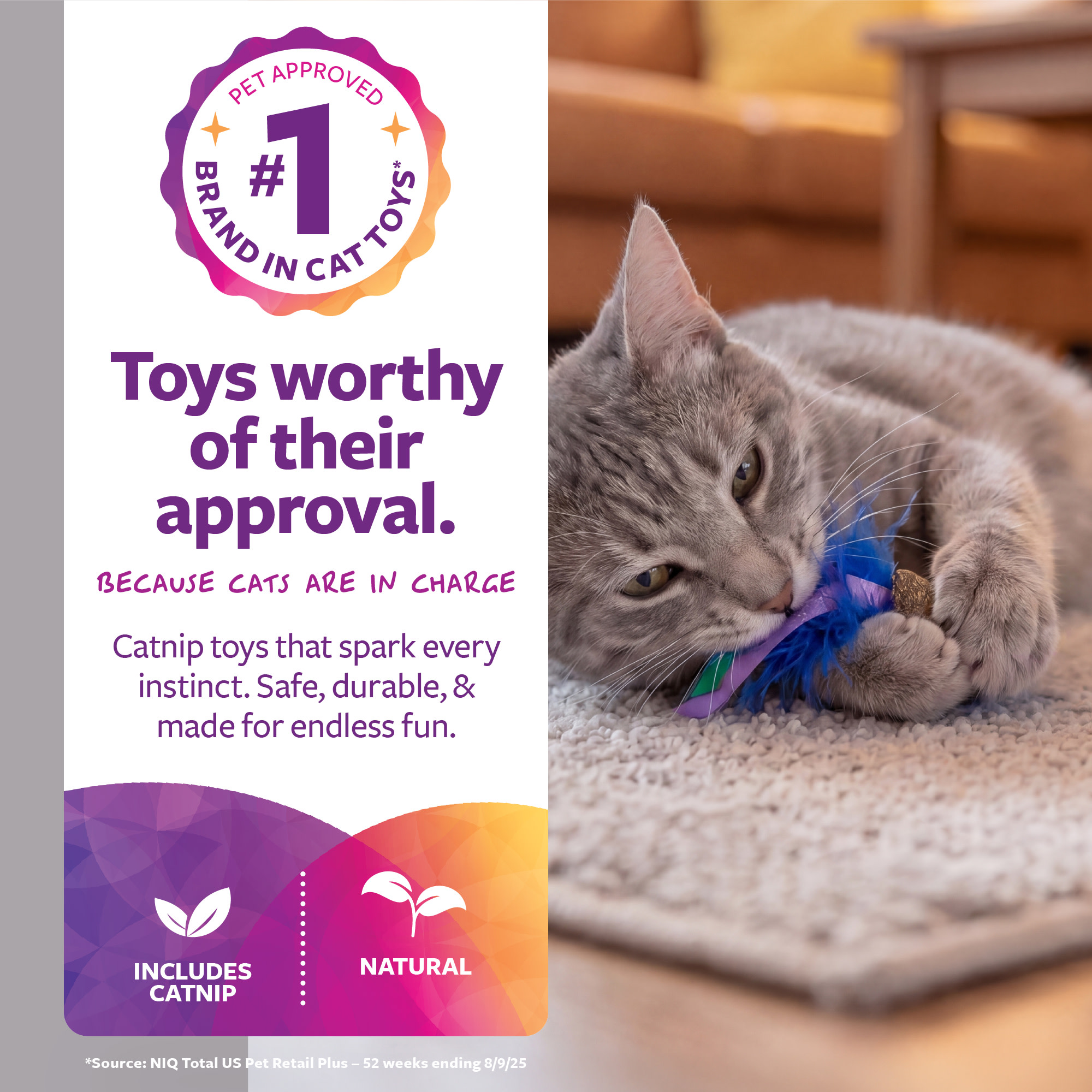 SmartyKat Frisky Fun Compressed Catnip and Silvervine Cat Toys, Set of 2