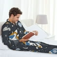 thumbnail image 6 of Fotbe Space Cars Pattern Long Sleeve Pajama Set for Men,Sleepwear Set,2-piece Loungewear Set,Soft PJs Comfy Nightwear with Pockets-Small, 6 of 7