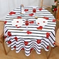 thumbnail image 3 of Valentines Day Round Tablecloth 60 Inch Red Hearts Stripe Table Cloth,Valentines Tablecloth for Wedding Anniversary Holiday Picnic Dinner Table Decoration,60 inch, 3 of 6