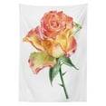 thumbnail image 3 of Ambesonne Rose Tablecloth Rectangular Table Cover, Lively Petals Botany Art, 52"x70", Green Orange Coral, 3 of 4