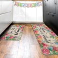 thumbnail image 6 of Spring Summer Colorful Floral Flower Kitchen Rugs Set of 2, Live Life in Full Bloom Rose Tulip Kitchen Mats Decor, Seasonal Floor Door Mat Home Decorations -17x30 and 17x47 Inch, 6 of 6