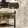 thumbnail image 3 of Rustic Brown Baker's Rack with Charging Station & Hooks - Kitchen Microwave Shelf, 31.5" Wide, Storage Organizer for Coffee Bar & Appliances, 3 of 7