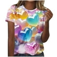 thumbnail image 2 of Vetsdori Valentines Tops for Women Short Sleeve Summer Blouses Printed Holiday Crew Neck,Fashion Pullover Juniors T-Shirts, 2 of 5