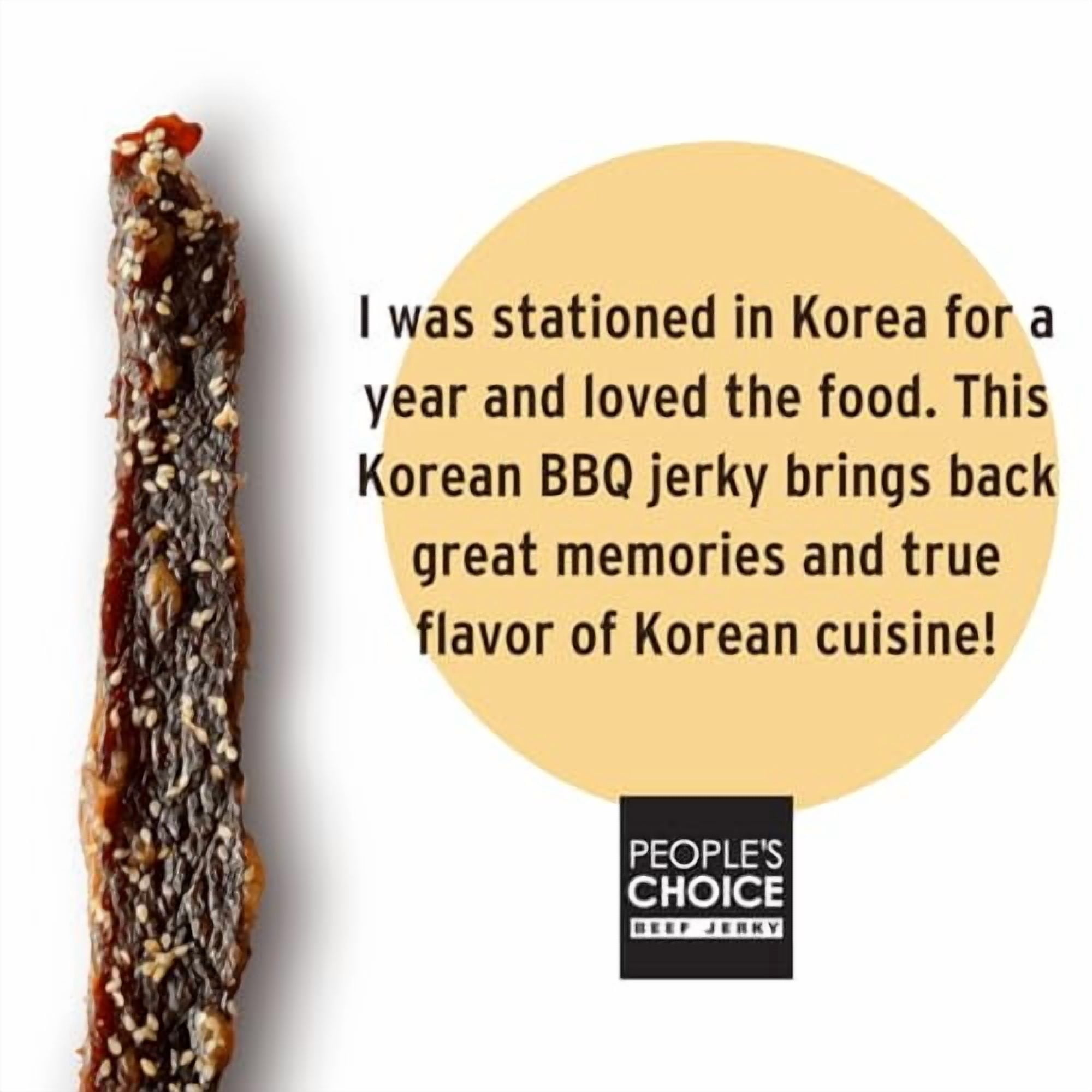 People's Choice Beef Jerky Korean BBQ Sweet & Savory - 9g Protein - 16 oz Bag