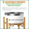 thumbnail image 6 of Dog Bowl Stand - Raise, Elevate Bowls to 9-inch High - Adjustable, Fits 6 up to 8-inch Medium Dog Food/Water Feeders, Dishes and Fountains - Durable Bamboo, 6 of 8