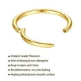 thumbnail image 2 of 20G 18G 16G Titanium Nose Ring Hoop, Cartilage Hoop Earrings for Women Men Silver Gold Nose Ring Septum Ring Tragus Conch Helix Daith Lip Piercing Jewelry 6mm/7mm/8mm/9mm/10mm (Gold-20g, 7mm), 2 of 9