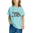 thumbnail image 1 of RXIRUCGD T-shirt en Coton pour Enfants Garçons Filles Mode Mignon Col Rond Imprimé Tee Manches Courtes Haut (Bleu Clair, Taille : 5 Ans), 1 of 5