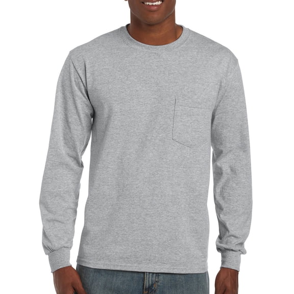 Gildan UltrCtn L/S Pkt T SpGry