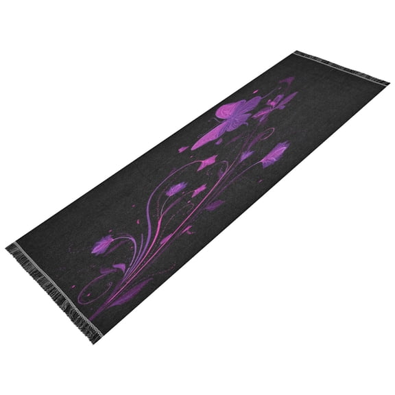 Vintage Modern Runner Rug,Non Slip Machine Washable 72"x23.5" Polyester Material Pet-Friendly Durable,Applicable to Entryway Rug Living Room Rug Mysterious Flower
