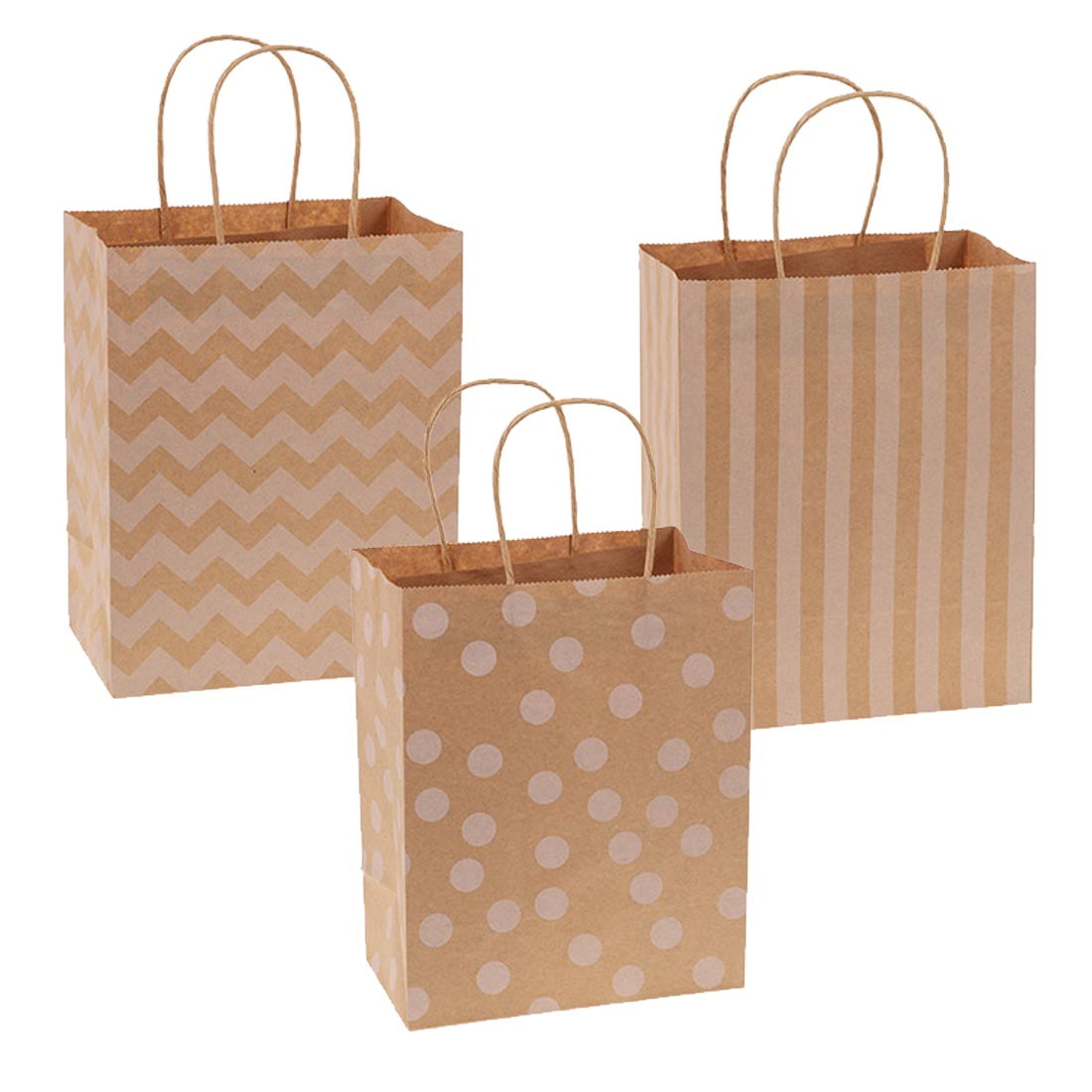 Medium Patterned Kraft Gift Bags