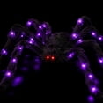 thumbnail image 6 of Giant Light Up Spider Outdoor Halloween Decoration with LED Lights, Large Horror Spider for Front Yard Lawn Garden Porch Party, Spooky Glowing Props Ghost House (1PC, 79 Inch), 6 of 7